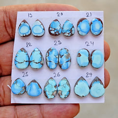 Golden Hills Turquoise Cabochon Natural Kazakhstan Turquoise Flatback Loose Gemstones for Jewelry Making