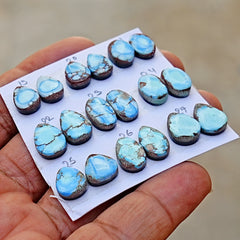 Golden Hills Turquoise Cabochon Natural Kazakhstan Turquoise Flatback Loose Gemstones for Jewelry Making