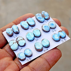 Golden Hills Turquoise Cabochon Natural Kazakhstan Turquoise Flatback Loose Gemstones for Jewelry Making