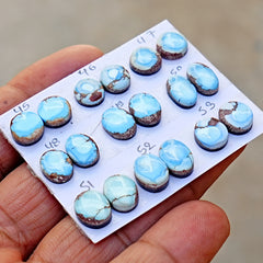 Golden Hills Turquoise Cabochon Natural Kazakhstan Turquoise Flatback Loose Gemstones for Jewelry Making