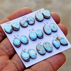 Golden Hills Turquoise Cabochon Natural Kazakhstan Turquoise Flatback Loose Gemstones for Jewelry Making