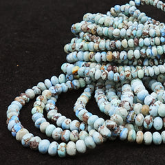 Golden Hills Turquoise Roundel Beads Natural Kazakhstan Turquoise Loose Gemstones for Jewelry Making - 16" strand