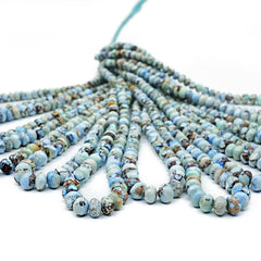 Golden Hills Turquoise Roundel Beads Natural Kazakhstan Turquoise Loose Gemstones for Jewelry Making - 16" strand