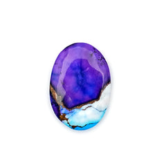 Natural Kingman Purple Dahlia Turquoise Gem | Freeform Smooth Cabochon for Jewelry