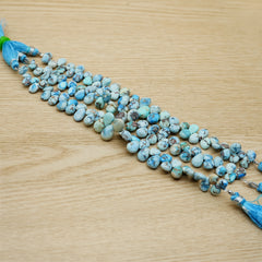 Golden Hills Turquoise Briolette Beads Natural Kazakhstan Turquoise Loose Gemstones for Jewelry Making - 9" strand
