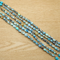 Golden Hills Turquoise Briolette Beads Natural Kazakhstan Turquoise Loose Gemstones for Jewelry Making - 9" strand