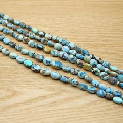 Golden Hills Turquoise Briolette Beads Natural Kazakhstan Turquoise Loose Gemstones for Jewelry Making - 9" strand