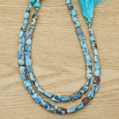 Golden Hills Turquoise Briolette Beads Natural Kazakhstan Turquoise Loose Gemstones for Jewelry Making - 9" strand