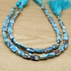 Golden Hills Turquoise Briolette Beads Natural Kazakhstan Turquoise Loose Gemstones for Jewelry Making - 9" strand