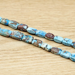 Golden Hills Turquoise Briolette Beads Natural Kazakhstan Turquoise Loose Gemstones for Jewelry Making - 9" strand