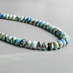 Golden Hills Turquoise Roundel Beads Natural Kazakhstan Turquoise Loose Gemstones for Jewelry Making - 16" strand