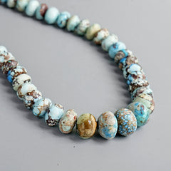 Golden Hills Turquoise Roundel Beads Natural Kazakhstan Turquoise Loose Gemstones for Jewelry Making - 16" strand