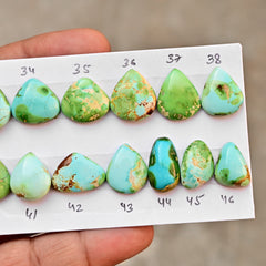 Sonoran Gold Mountain Turquoise Cabochon Natural Flatback Loose Gemstones for Jewelry Making