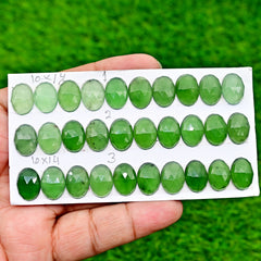 Natural Green Serpentine Jade Cabochons | Hand-Polished Oval & Teardrop Gemstones for Jewelry Making