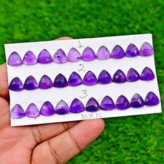 AAA Rose Cut Amethyst Cabochons | Natural Oval, Trillion & Pear Gemstones for Jewelry Making