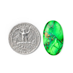 Natural Kingman Green Dahlia Turquoise Gem | Smooth Cabochon for Jewelry