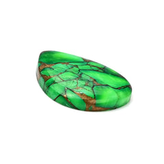 Natural Kingman Green Dahlia Turquoise Gem | Pear Cut Smooth Cabochon for Jewelry