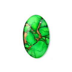 Natural Kingman Green Dahlia Turquoise Gemstone | Oval Smooth Cabochon for Jewelry