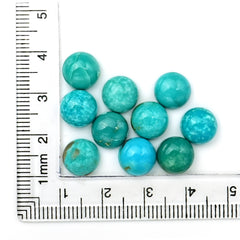 Kingman Turquoise Round Cabochons | Blue Gemstone For Jewelry Meaking - 10 Pieces