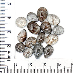 Natural Moss Aquamarine Smooth Cabochons | Freeform Gemstones for Jewelry Making - 15 Pieces