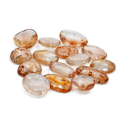 Imperial Topaz Rose Cut Gemstones | Freeform Faceted Cabs for Jewelry Making - 15 Pieces
