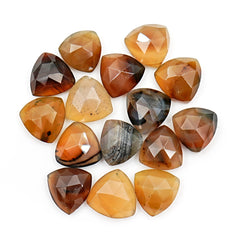 Montana Agate Trillion Rosecut Cabochons | Natural Gemstones for Jewelry Making - 15 Pieces