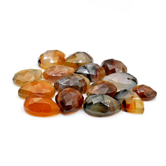 Montana Agate Rosecut Gems | Pear Cut Faceted Cabochons for Jewelry Design - 15 Pieces