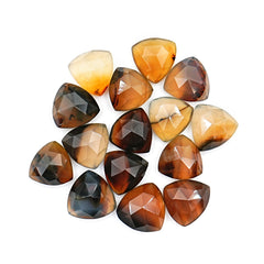 Montana Agate Rosecut Trillion Cabochon | Natural Gemstone for Jewelry Making - 15 Pieces
