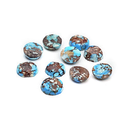 Golden Hill Turquoise Round Cabochons | Rare Lavender-Blue Turquoise For Jewelry