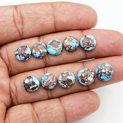 Golden Hill Turquoise Round Cabochons | Rare Lavender-Blue Turquoise For Jewelry