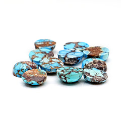 Golden Hill Turquoise Round Cabochons | Rare Pastel Lavender-Blue Turquoise - 11 Pieces