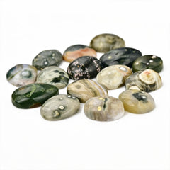 Natural Ocean Jasper Smooth Cabochons | Freeform Shape Gemstones For Jewelry - 15 Pieces