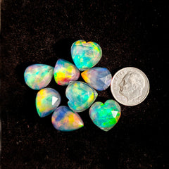Aurora Opal Doublet Rosecut Cabochons | Mix-Shaped Gemstone for Statement Jewelry - 8 Pieces