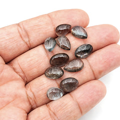 Moss Aquamarine Cabochons | Freefom Polished Gemstones for Jewelry Making - 10 Pieces