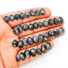 Freeform Larvikite Rose Cut Gemstones | Natural Labradorite Look Cabs for Jewelry