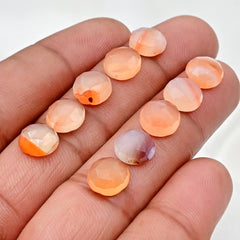 Botswana Agate Round Rose Cut Cabochons | Natural Banded Beauty Gems For Jewelry