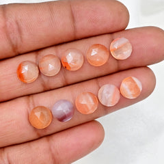 Botswana Agate Round Rose Cut Cabochons | Natural Banded Beauty Gems For Jewelry
