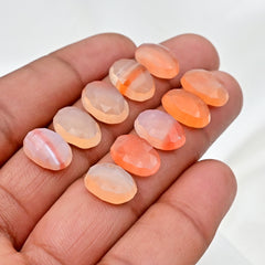 Botswana Agate Oval Rose Cut Cabochons | Natural Banded Beauty Gems For Jewelry