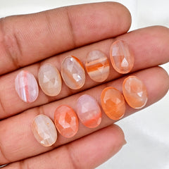 Botswana Agate Oval Rose Cut Cabochons | Natural Banded Beauty Gems For Jewelry