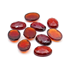 Hessonite Garnet Freeform Rose Cut Cabochons | Fiery Cinnamon Gemstone for Jewelry Making - 10 Pieces