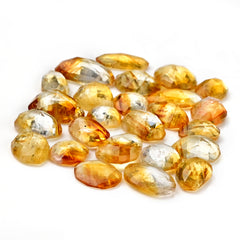 Bio Color Citrine Rosecut Gemstones | Freeform Natural Yellow Quartz for Jewelry Making - 25 Pieces
