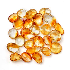 Bio Color Citrine Rosecut Gemstones | Freeform Natural Yellow Quartz for Jewelry Making - 25 Pieces