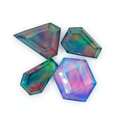 Aurora Opal Doublet Rose Cut Cabochons | Mix-Shaped Gemstone for Statement Jewelry - 4 Pieces