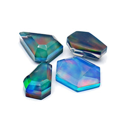 Aurora Opal Doublet Rose Cut Cabochons | Mix-Shaped Gemstone for Statement Jewelry - 4 Pieces