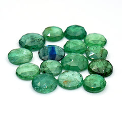 Emerald Green Kyanite Rosecut Round Cabochons | Faceted Rounds Gemstone For Jewelry Making