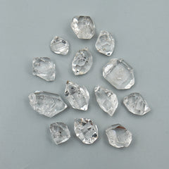 Herkimer Diamond Crystals | Raw Quartz Double Terminated Gemstone For Jewelry Making - 12 Pieces