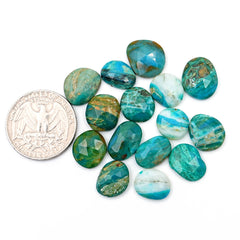 Natural Peruvian Opal Smooth Rose Cut Gemstones | Freeform Rosecut for Jewelry Making - 15 Pieces