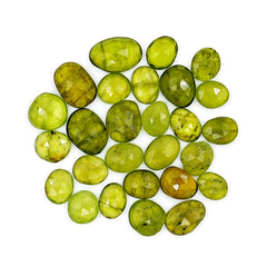 Natural Vesuvianite Smooth Rose Cut Gemstones | Freeform Rosecut for Jewelry Making - 27 Pieces