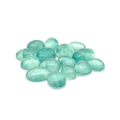 Natural Russian Green Fluorite Smooth Cabochon | Freeform Gemstones for Jewelry Making - 15 Pieces