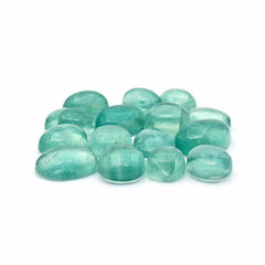Natural Russian Green Fluorite Smooth Cabochon | Freeform Gemstones for Jewelry Making - 15 Pieces